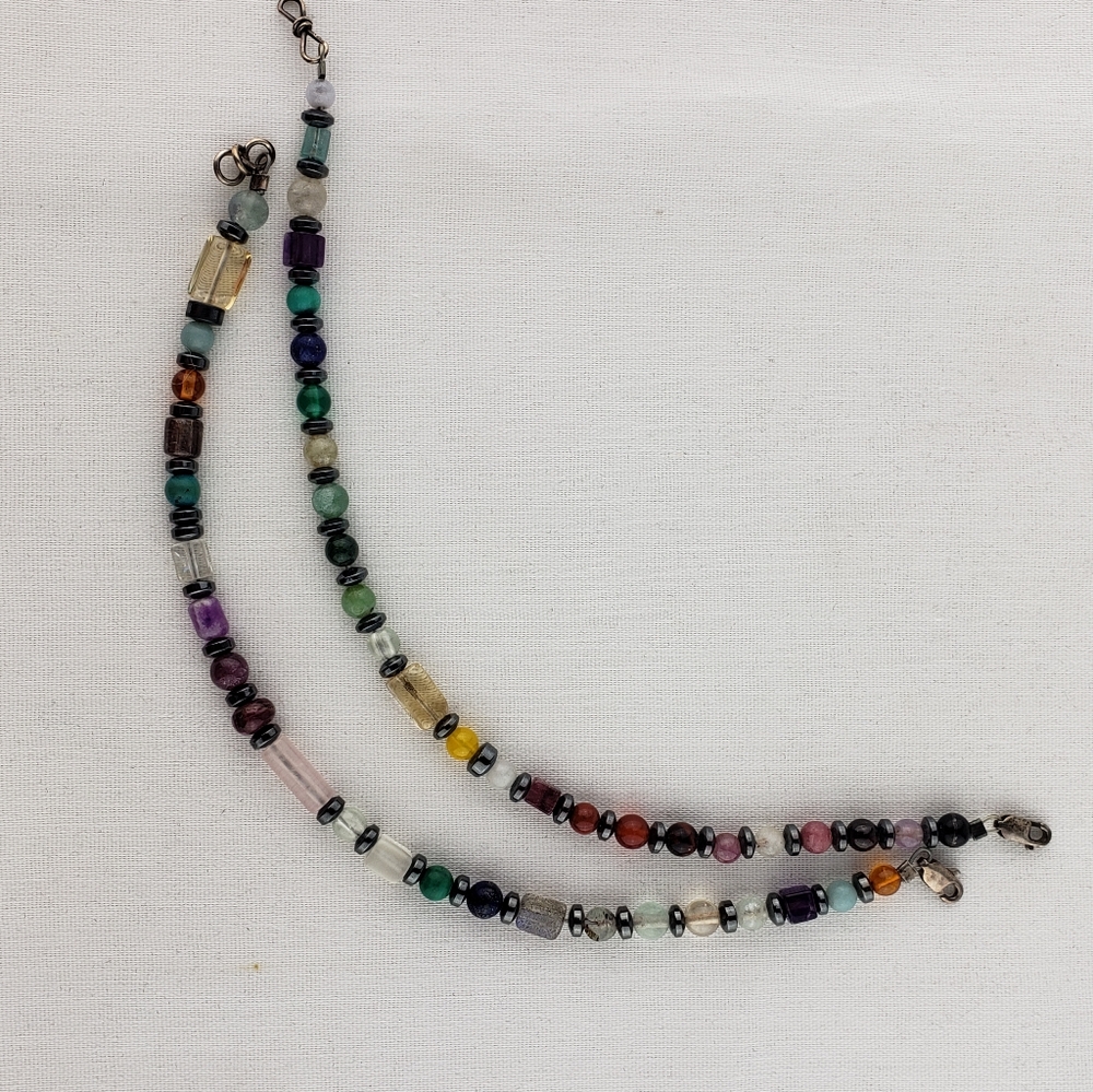 Two mystical bracelets, crystals & hematite